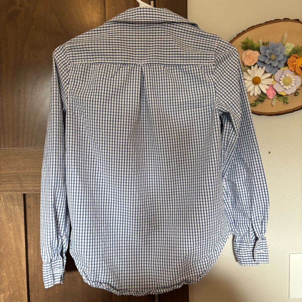 Old Navy Relaxed Printed Classic Shirt for Women Size XS Blue White Plaid - Picture 3 of 5